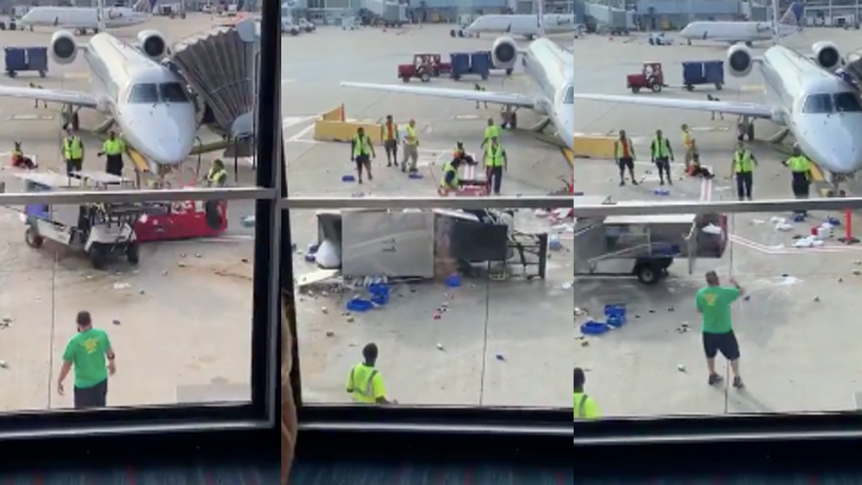 Out-Of-Control Beverage Vehicle Goes On Tear At Chicago Airport Until Ramp Worker Saves The Day In Bizarre Video