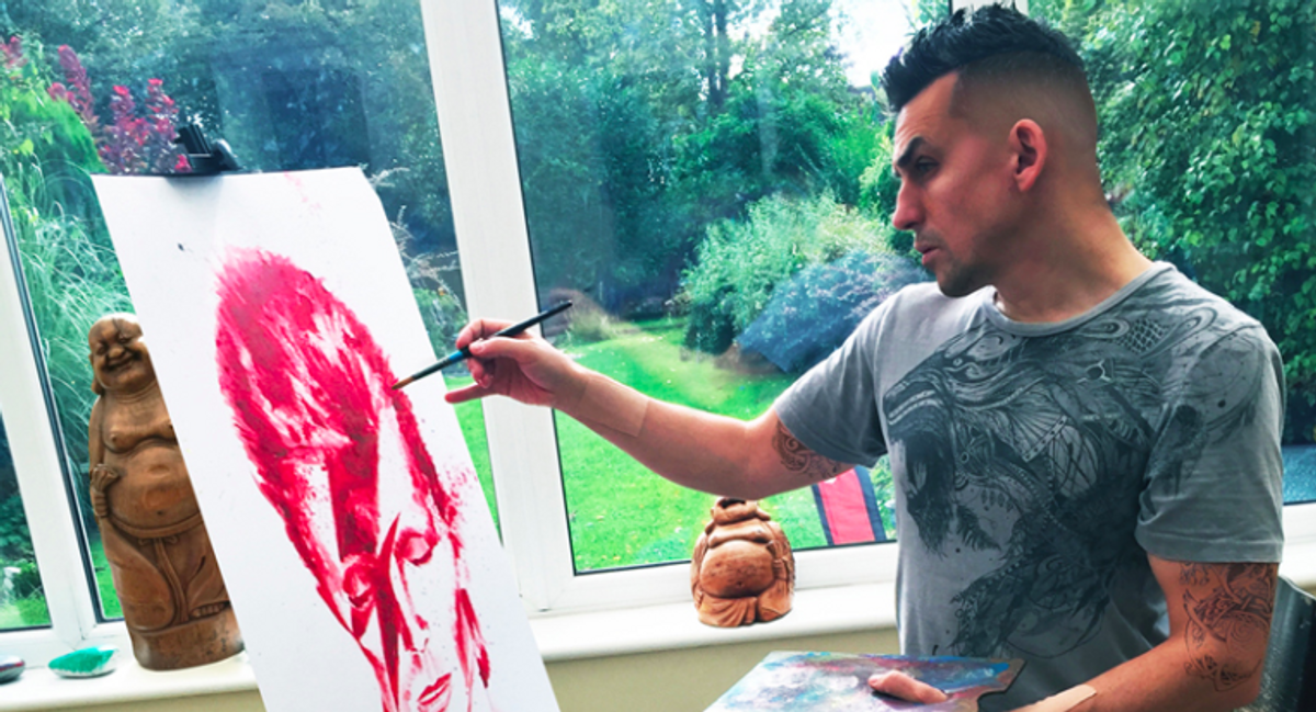 Aspiring Rocker Paints Portraits Using His Own Blood To Help Fund His Band