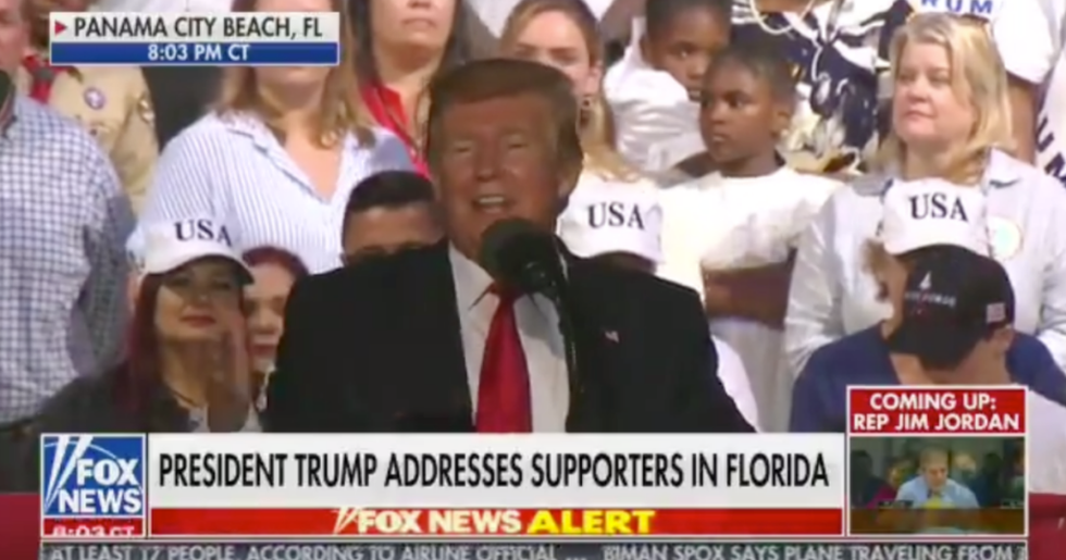 Someone at Last Night's Trump Rally Shouted for Him to Shoot Migrants and Trump's Reaction Is Disgusting.