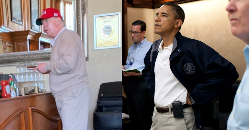 Someone Photoshopped Trump at His Golf Club's Breakfast Bar Onto the Photo of Obama's War Room During the bin Laden Raid, and People Are Disturbed