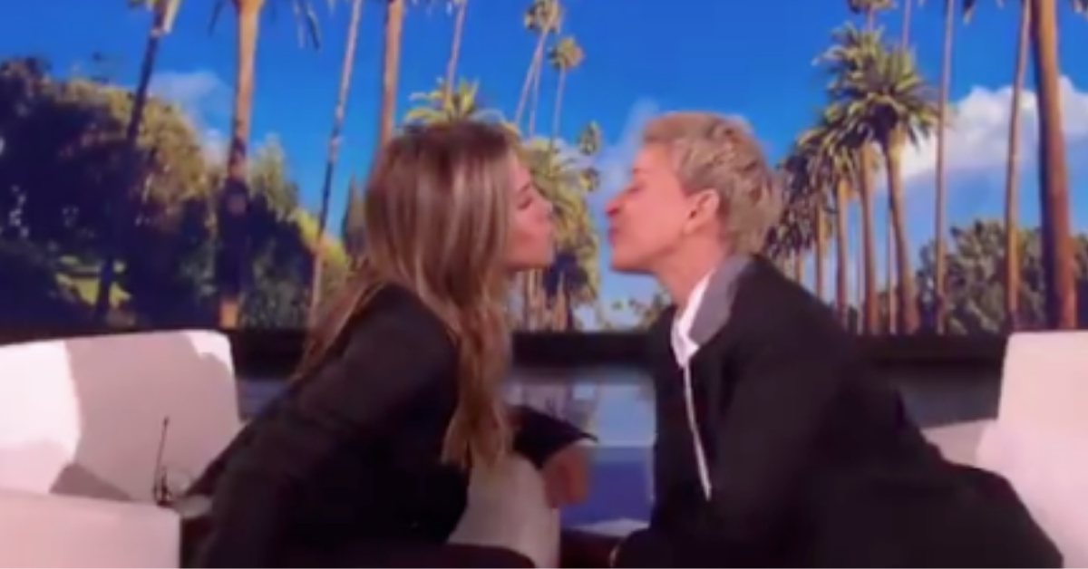 Jennifer Aniston Ups Her Instagram Game By Planting A Kiss On Ellen DeGeneres