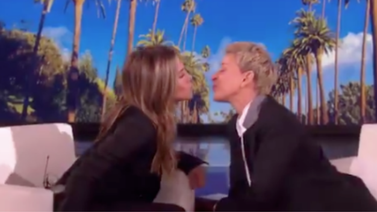 Jennifer Aniston Ups Her Instagram Game By Planting A Kiss On Ellen DeGeneres