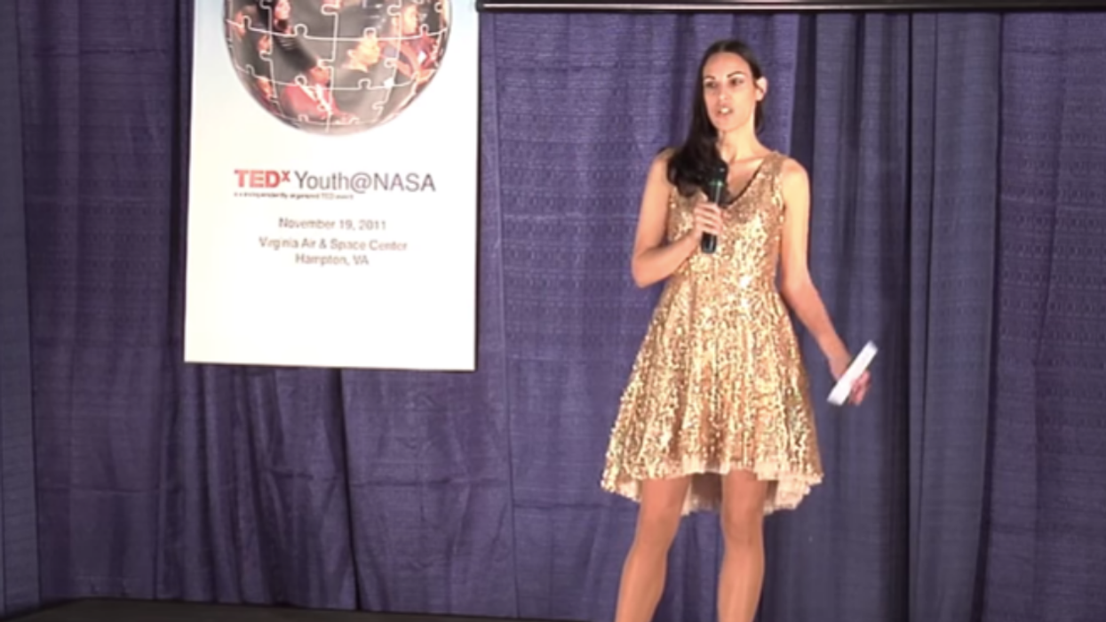 Scientist Wears Sequined Dress During NASA Speech After Unusual Request From Group Of Girls