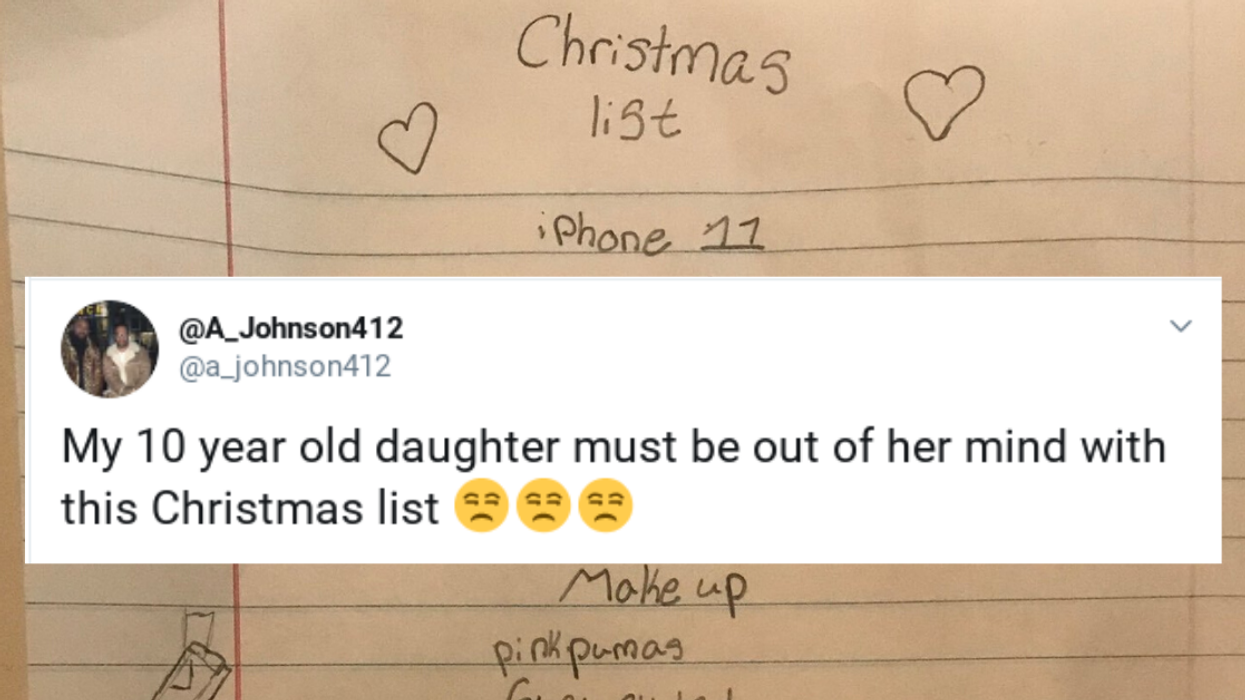 10-Year-Old Girl's Lavish Christmas Wish List Leaves Her Dad In Disbelief But Also Kind Of Impressed