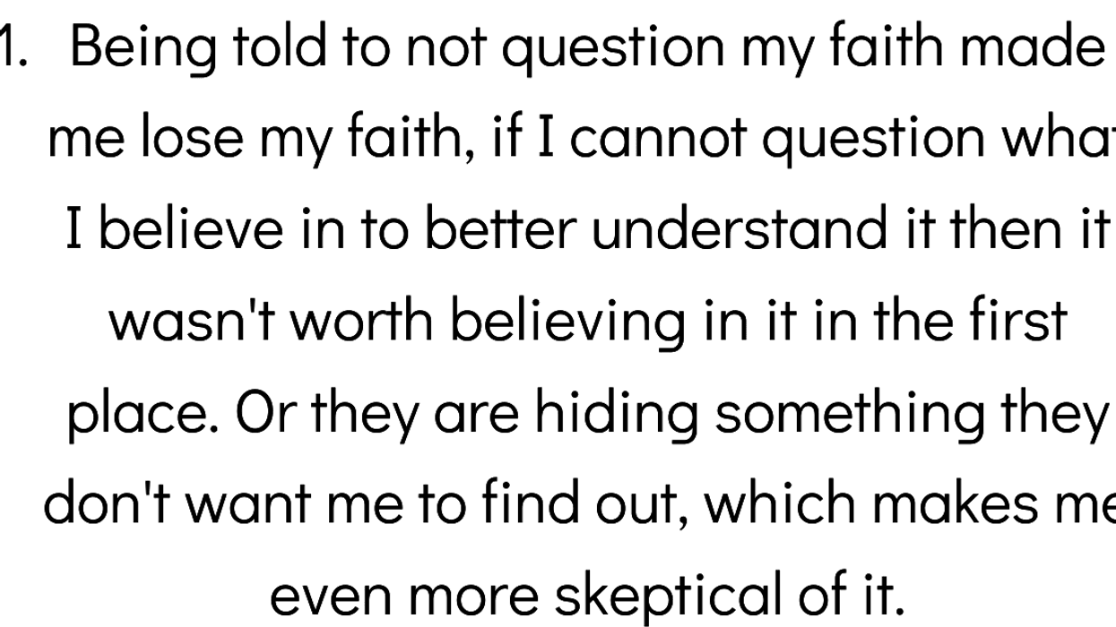 People Confess Why They Lost Their Faith