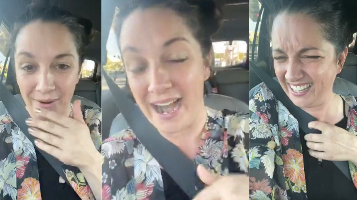 Woman Can't Stop Laughing After Getting A Little Too Into The Holiday Spirit With A Stranger At A Gas Station