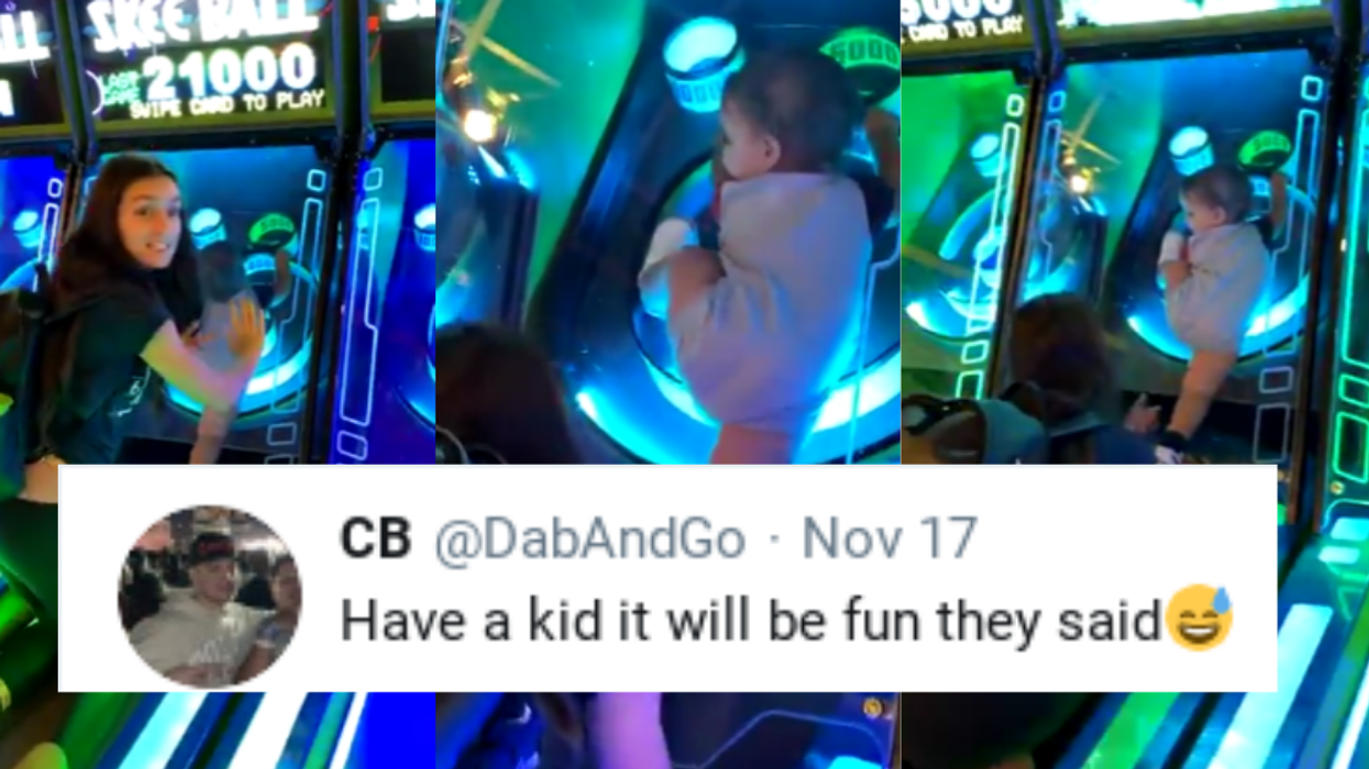 Climbing Toddler Gets Stuck In Las Vegas Skee-Ball Machine As His Parents Desperately Try To Get Him Out In Viral Video