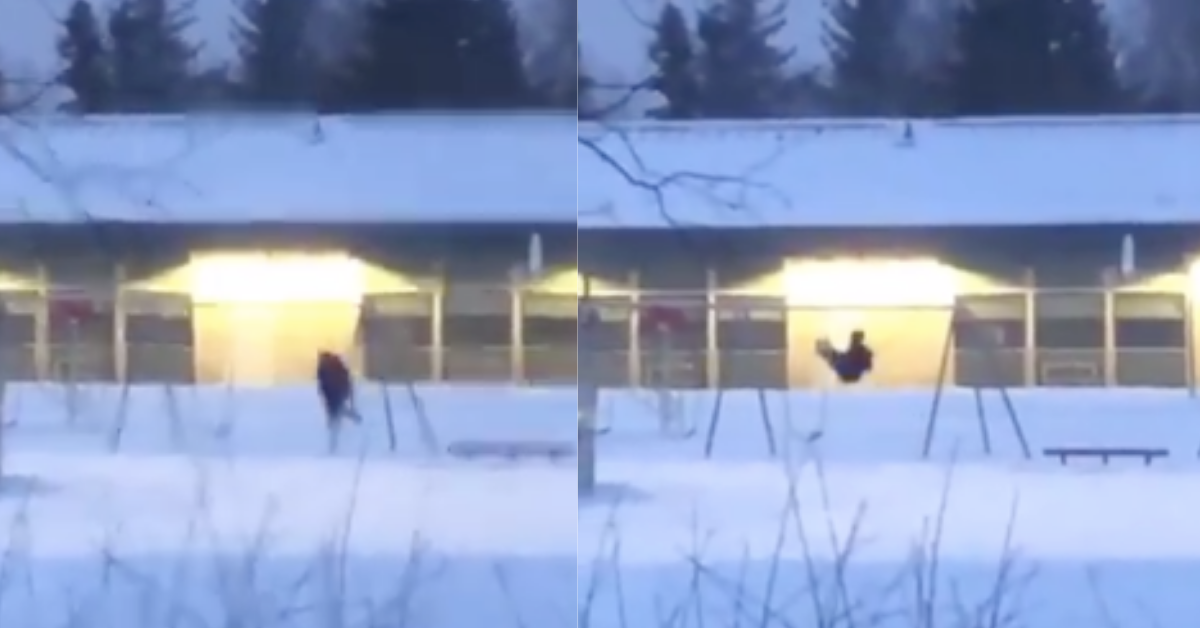 There's A Debate Raging About Which Way The Guy On The Swing Is Facing In This Viral Video
