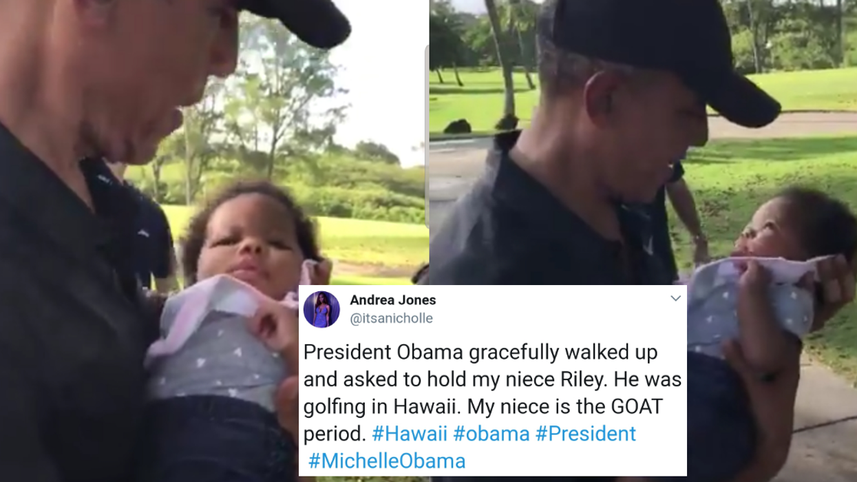 Barack Obama Asked To Hold Someone's Baby At A Golf Course In Hawaii And It's Too Precious For Words