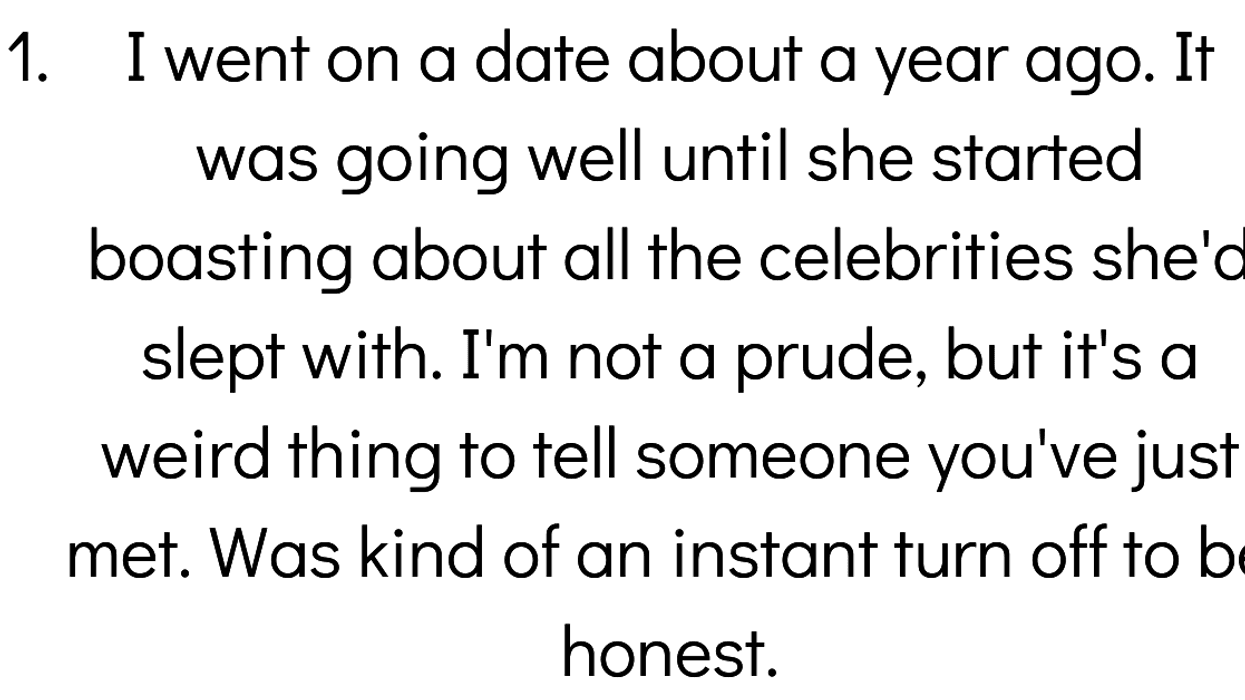 People Explain What Would Instantly Ruin A Date For Them
