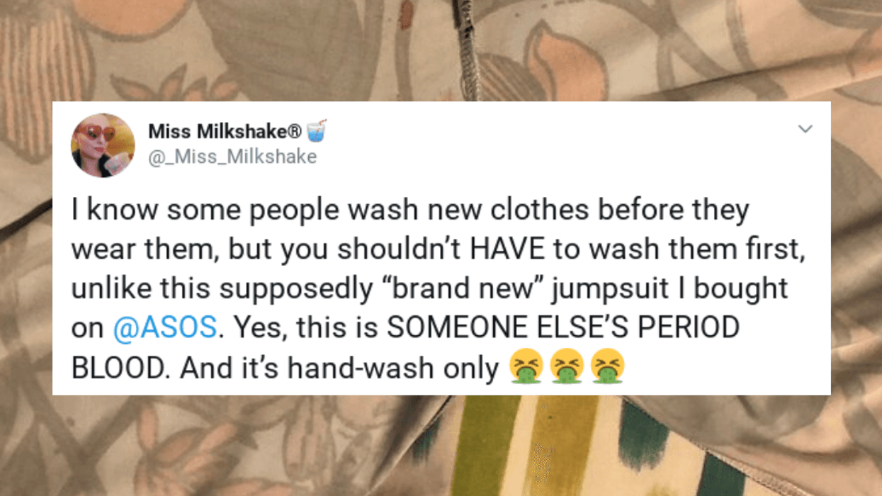 Woman Left 'Physically Sick' After Finding Someone Else's Period Blood On Her 'Brand New' ASOS Jumpsuit