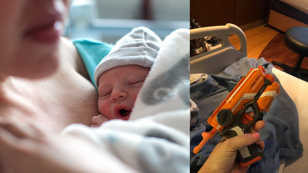 Pregnant Woman Goes Viral For Her 'Mom Hack' Of Bringing A Nerf Gun Into The Delivery Room