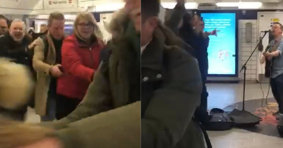 Subway Passengers Break Into Joyful Conga Line As Busker Sings In Viral Video