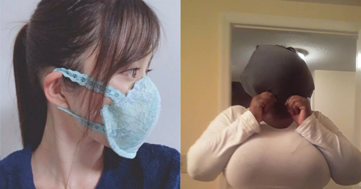 People With Big Boobs Are Hilariously Trolling Those DIY Videos About Turning Your Bra Into A Face Mask
