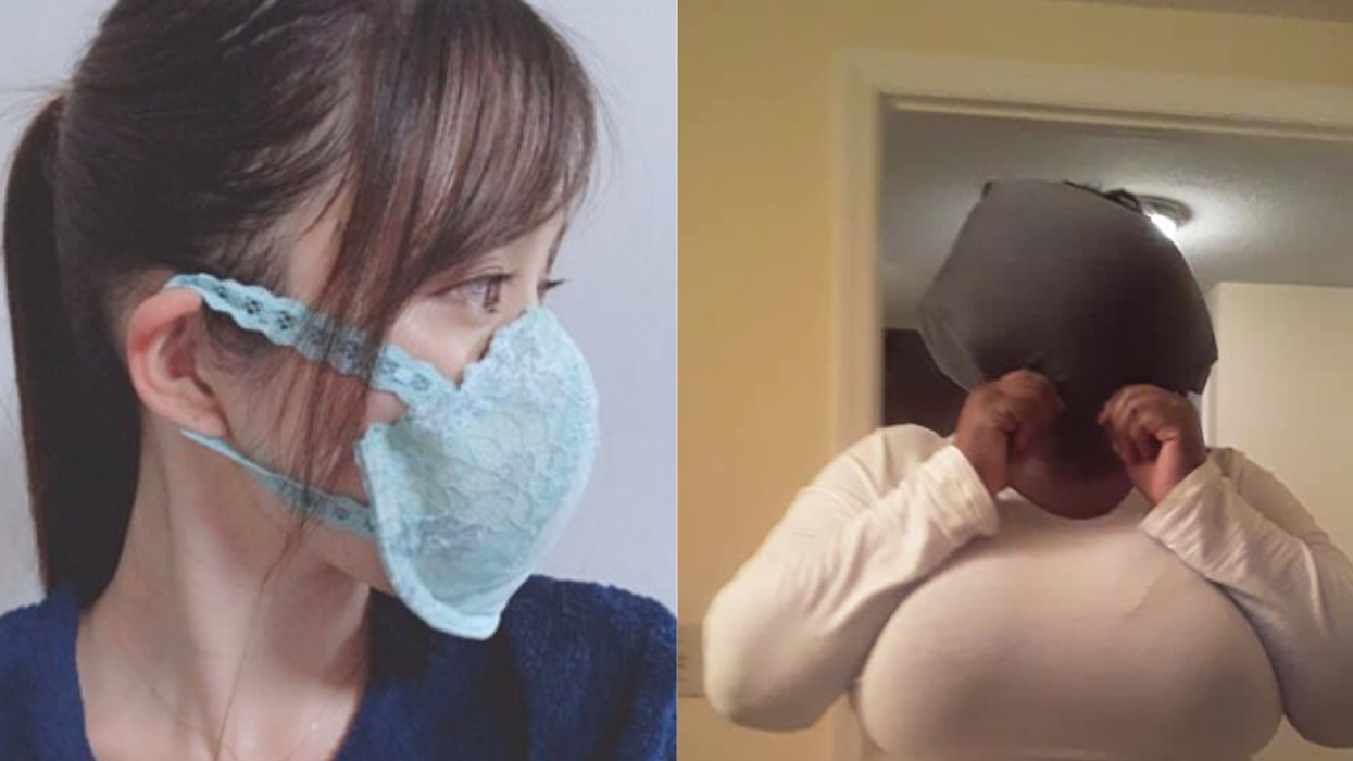 People With Big Boobs Are Hilariously Trolling Those DIY Videos About Turning Your Bra Into A Face Mask