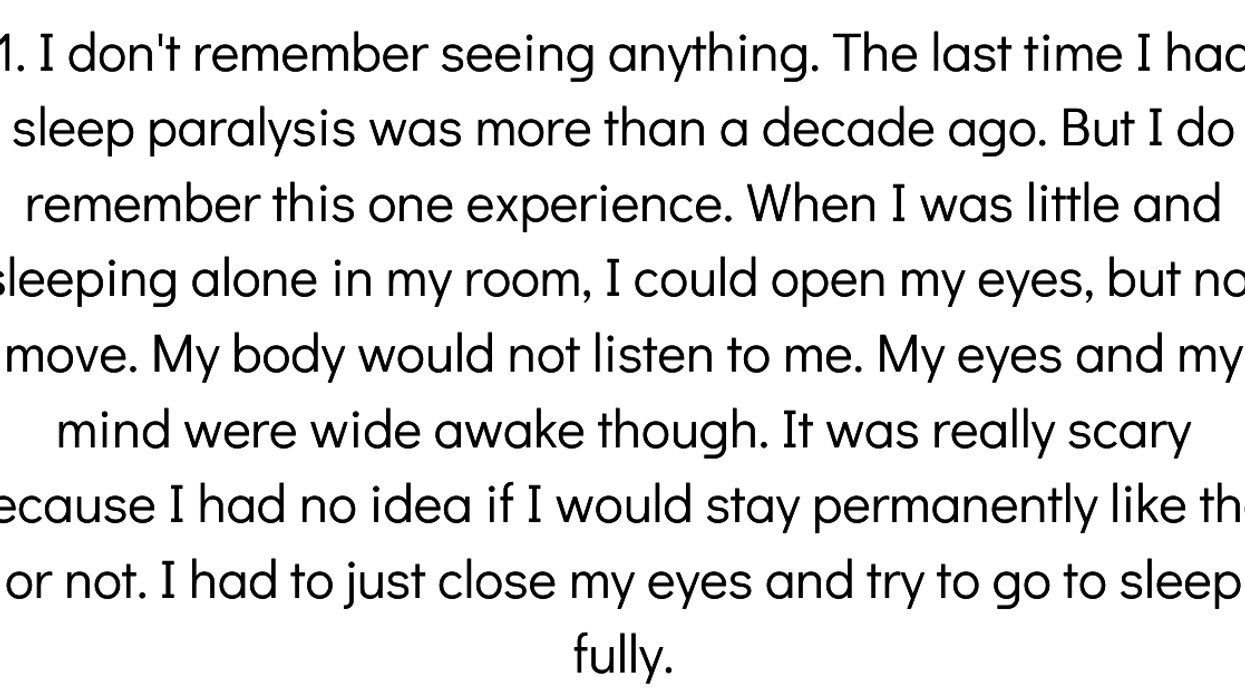 People Who Have Experienced Sleep Paralysis Explain What It's Like
