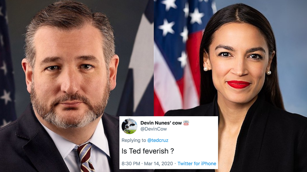 Internet Left Stunned After Ted Cruz Actually Praises Alexandria Ocasio-Cortez's Advice About Social Distancing