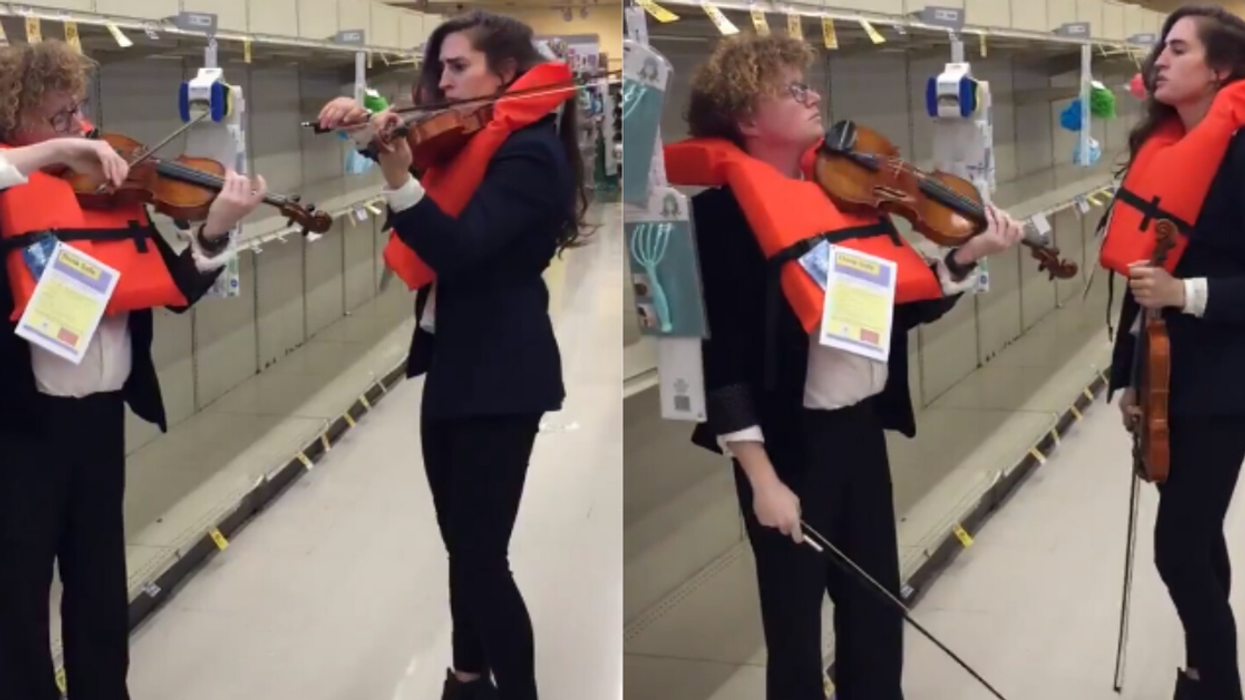 Violinists Go Viral After Mourning Empty Toilet Paper Aisle With Song From 'Titanic'