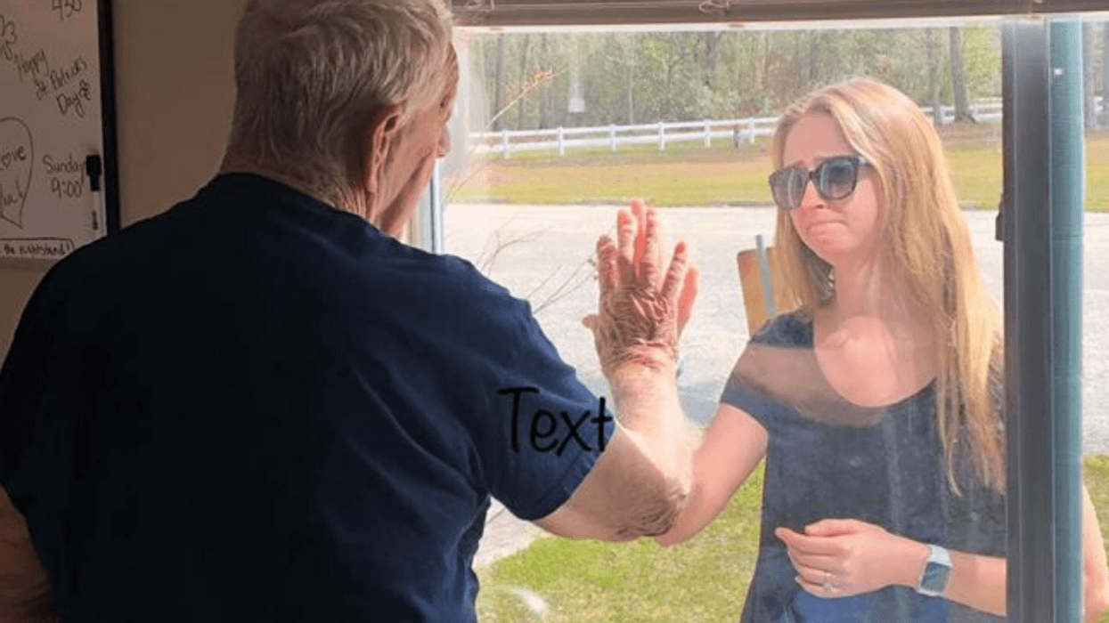 Woman Surprises Her Quarantined Grandfather With Her Recent Engagement Through His Nursing Home Window