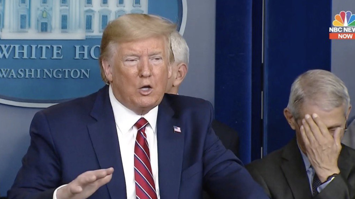 Even Dr. Fauci Couldn't Help But Touch His Face After Trump Referred to the 'Deep State Department' at Press Briefing