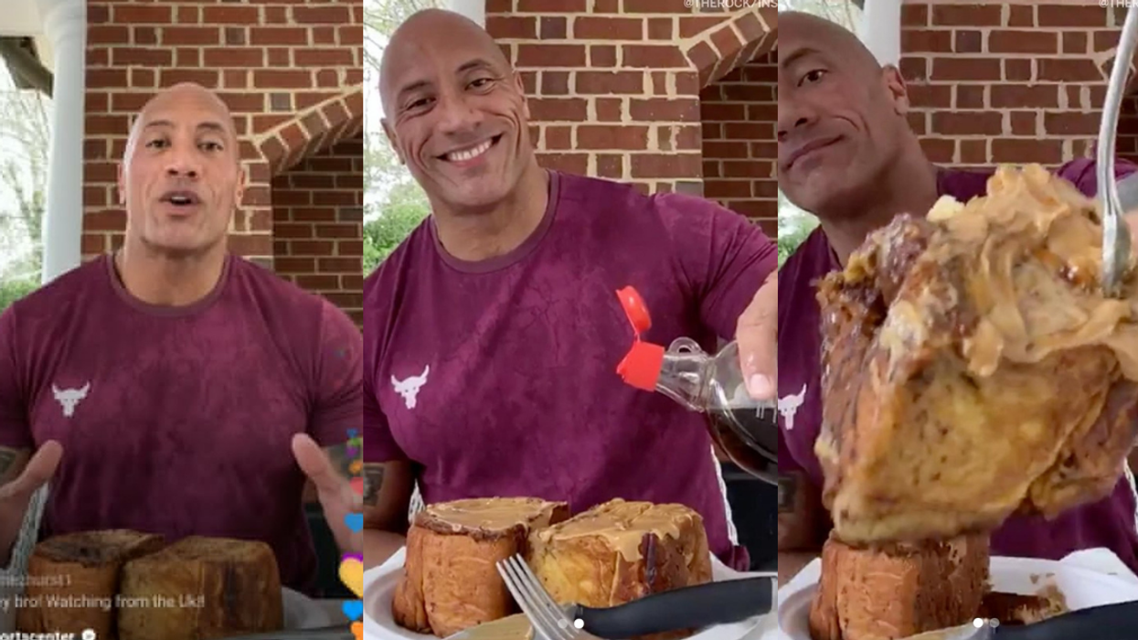 The Rock Just Ate An Ungodly Amount Of French Toast On Instagram Live, And Fans Don't Know What To Think