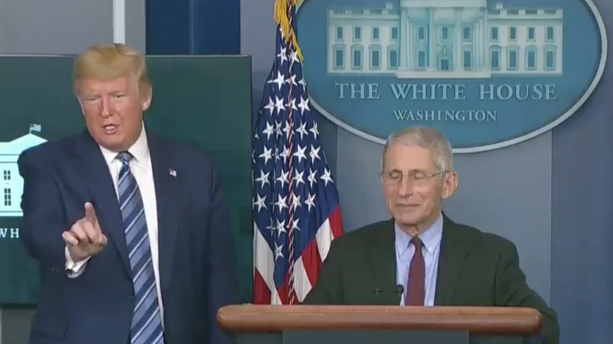 Trump Blocks Dr. Fauci From Answering Question About Unproven Drug Touted by Trump as Treatment for Deadly Virus