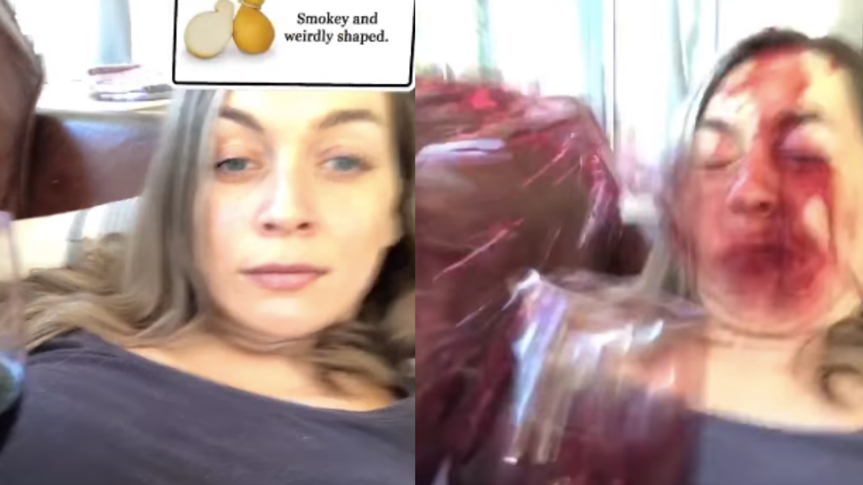 Woman Becomes The Face Of 2020 After Accidentally Spilling Red Wine All Over Her Face While Playing With Instagram Filter