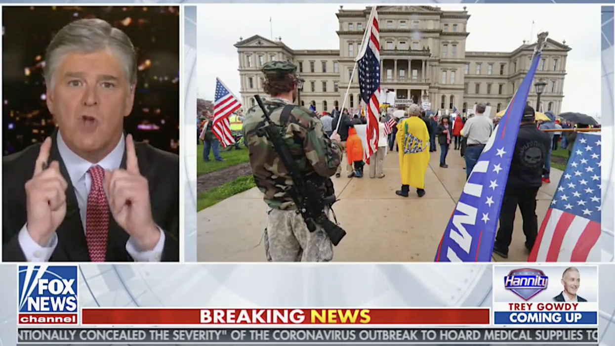 Sean Hannity Stuns Guests by Railing Against Lockdown Protesters for Wearing Long Guns and 'Militia Look'