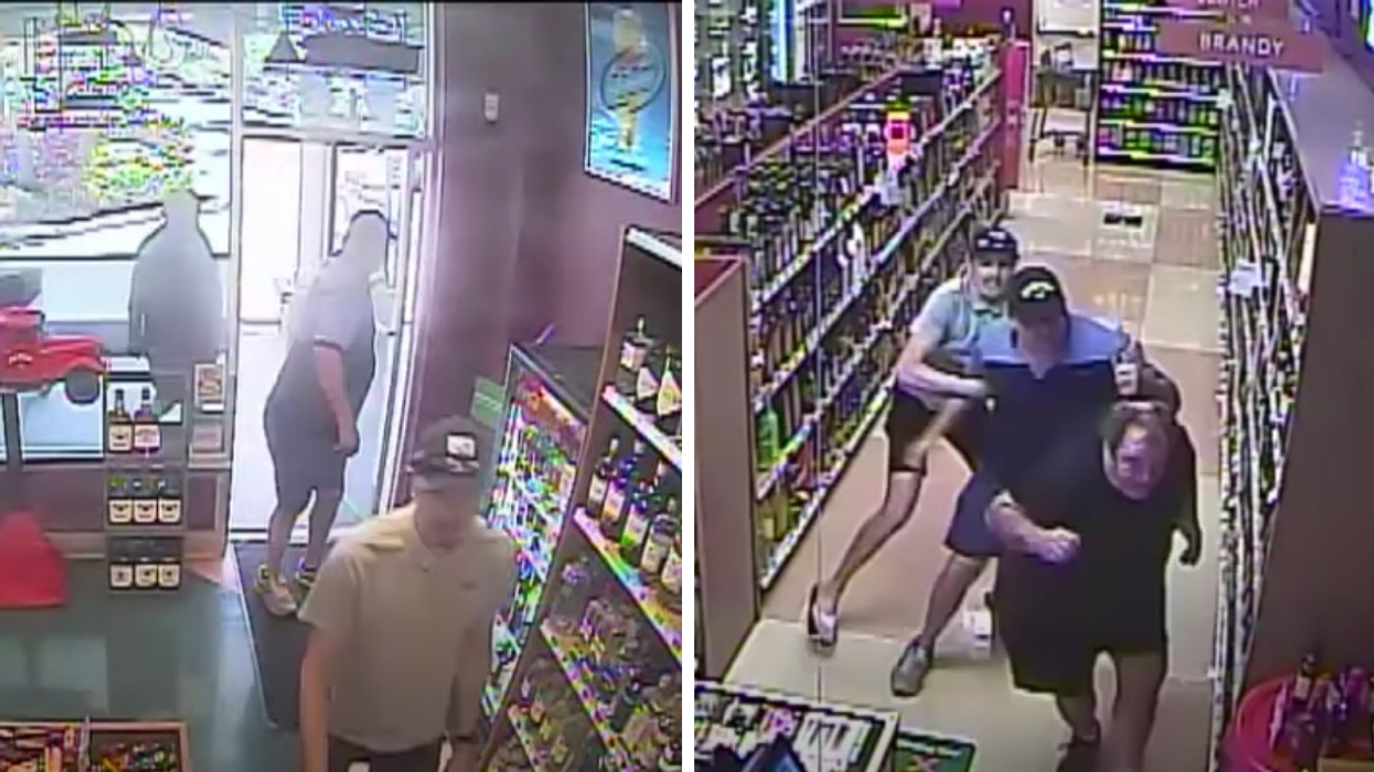 Guy Holds The Door Open For Liquor Store Customer Only To Attack Him After He Fails To Say 'Thank You'