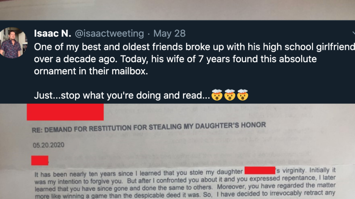 Ultra-Religious Dad Sends His Daughter's Ex-Boyfriend A Truly Bonkers Letter After Finding Out He Took Her Virginity