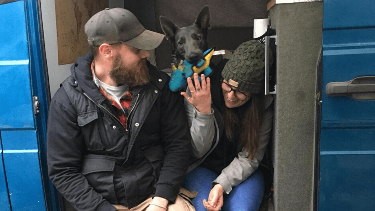 Couple Ditches Their High-Paying Jobs And Luxury Apartment To Live In A Van With Their Dog