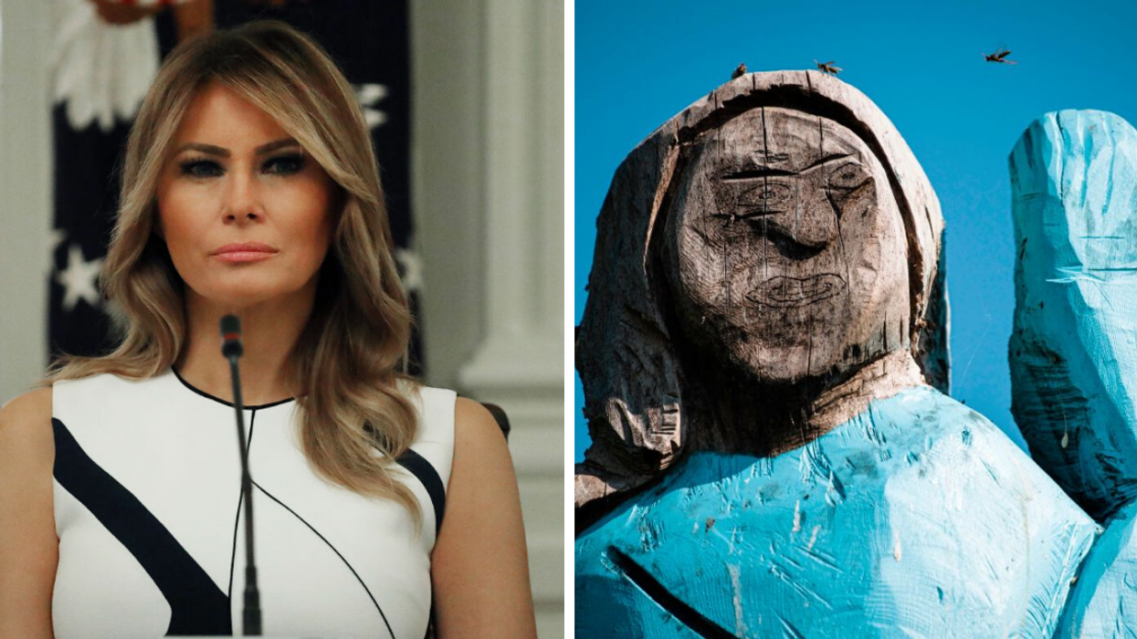 That Awkward Melania Trump Sculpture Is Back In The News After Being Set On Fire In Her Home Country