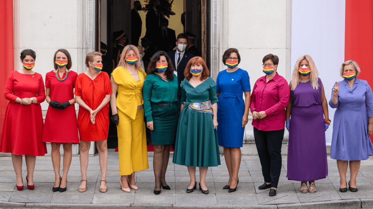 Left-Wing Politicians Don Rainbow Colors To Troll Poland's Homophobic New President At Swearing In