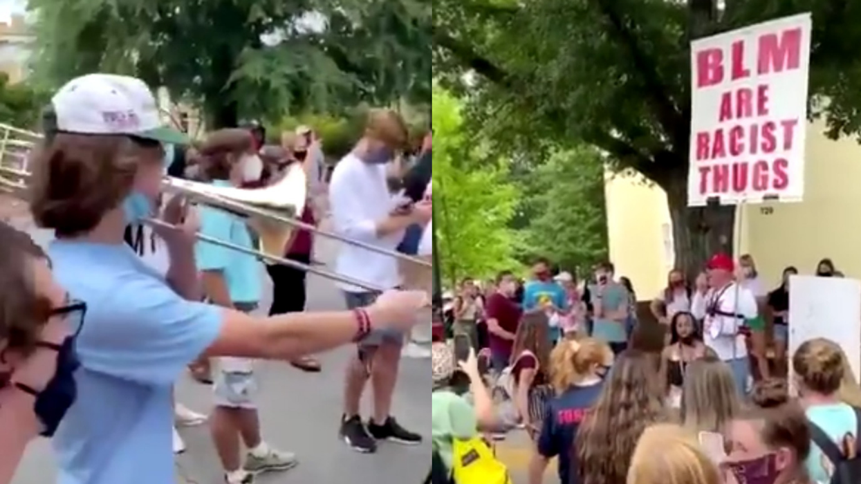 Trombone Player Becomes Internet Hero After Drowning Out Racist Guy Every Time He Tries To Speak