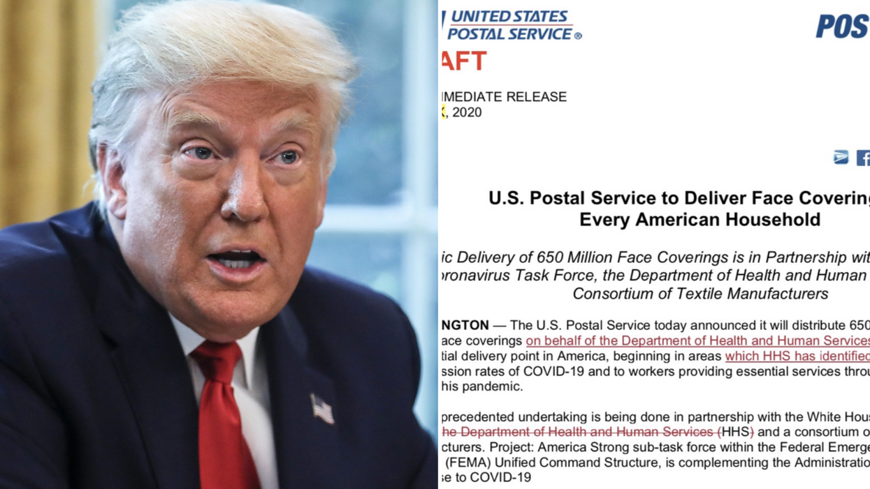 The Trump Administration Blocked Post Office Plan to Send Reusable Face Masks to Every Home and People Are Pissed