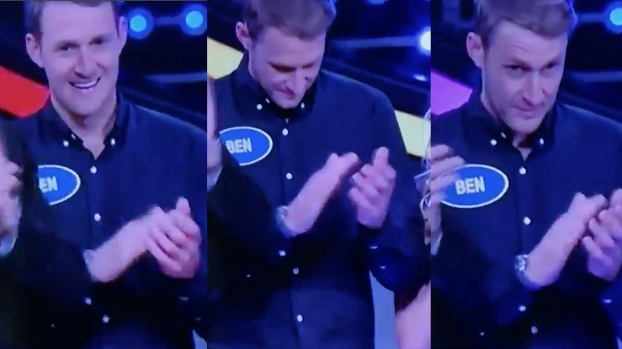 Betsy Devos' Nephew Realizing How Tight His Pants Are On 'Celebrity Family Feud' Is An Instant Classic