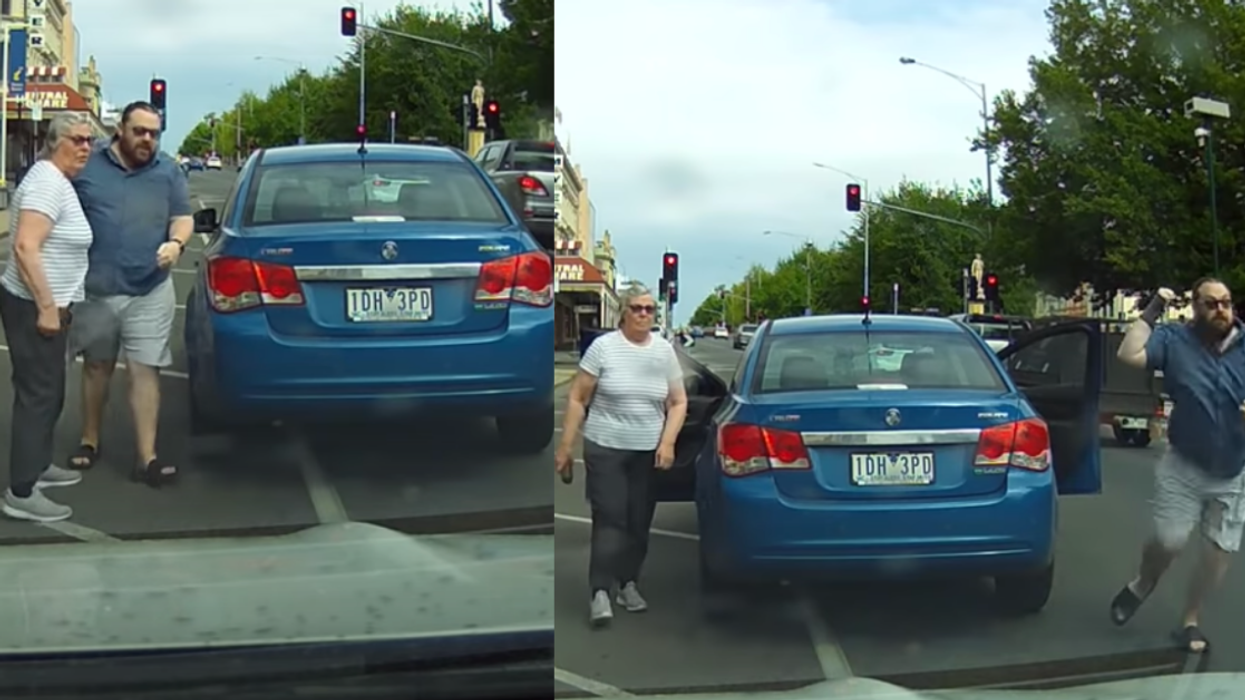 Couple Charges At Woman After Hitting Her Car, Then Gets Stopped By Cops Before They Can Flee The Scene