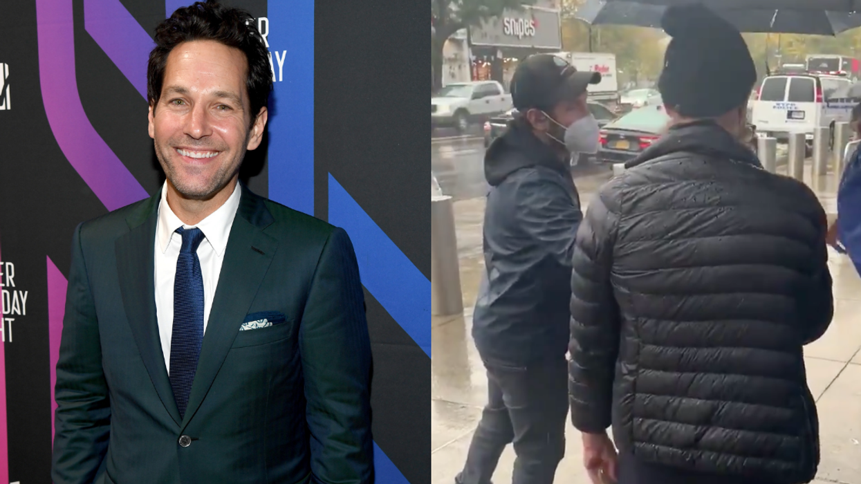 Paul Rudd Handed Out Cookies In The Rain To People Standing In Line To Vote, Because Of Course He Did