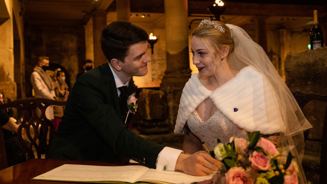 Couple Ties The Knot To Officially Become Mr. And Mrs. White-Christmas—Literally