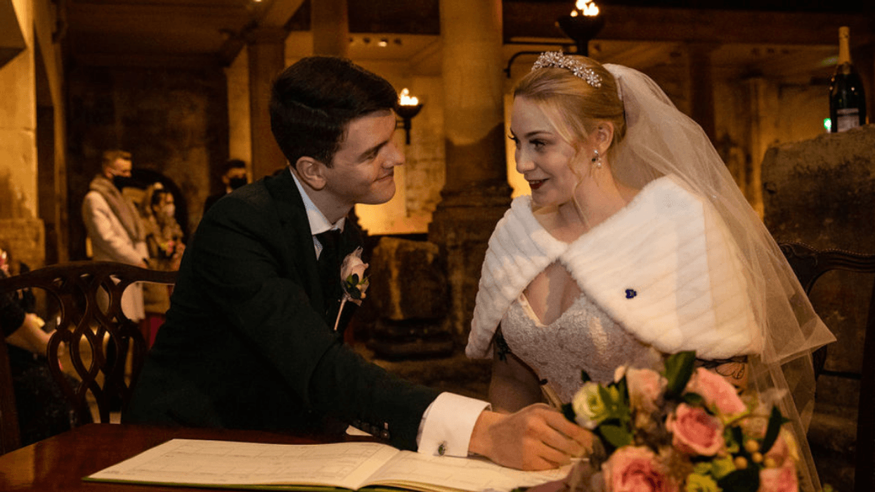 Couple Ties The Knot To Officially Become Mr. And Mrs. White-Christmas—Literally