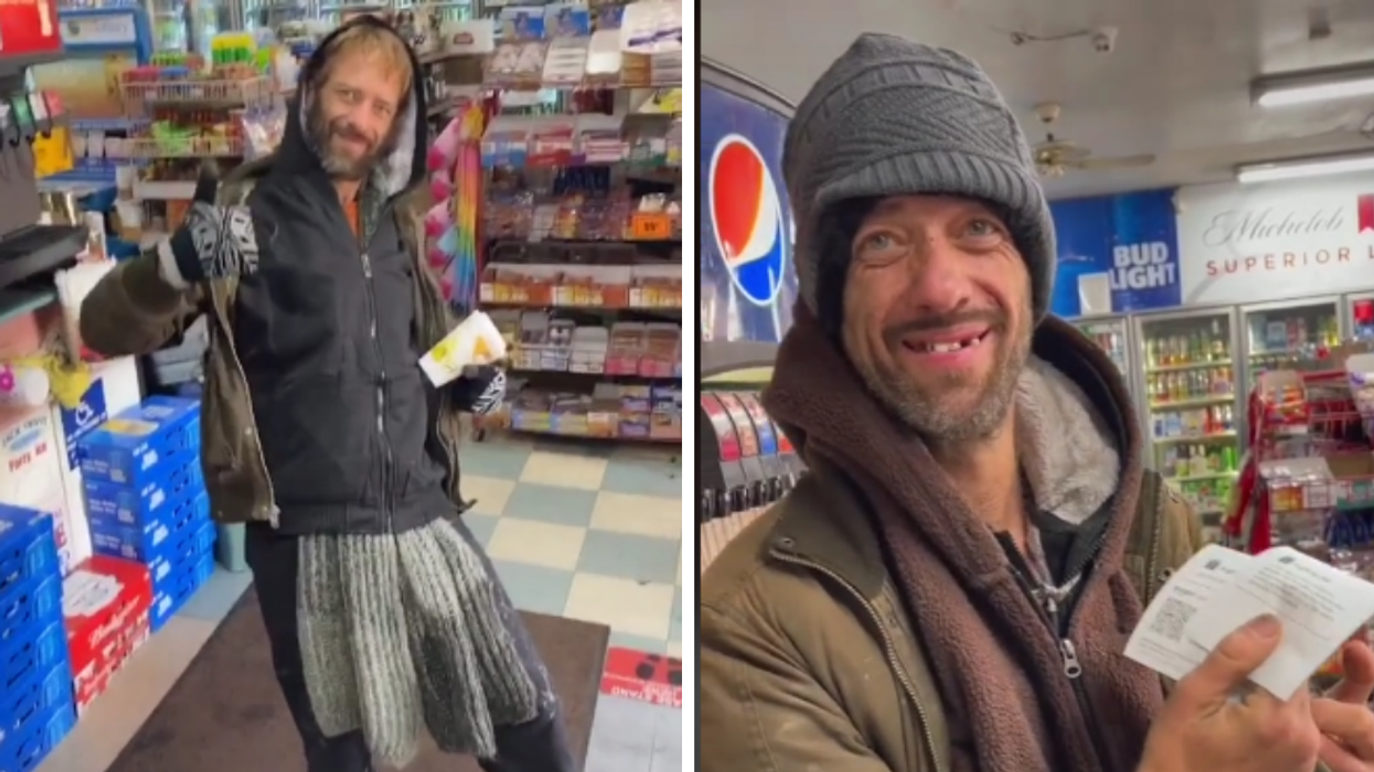 Homeless Man Overwhelmed After Being Surprised With Gifts Sent By Kind Strangers On TikTok
