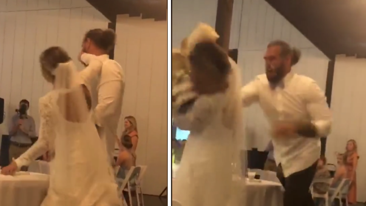 Bride Defends Husband After Video Of Him Throwing Entire Wedding Cake At Her Prompts Backlash