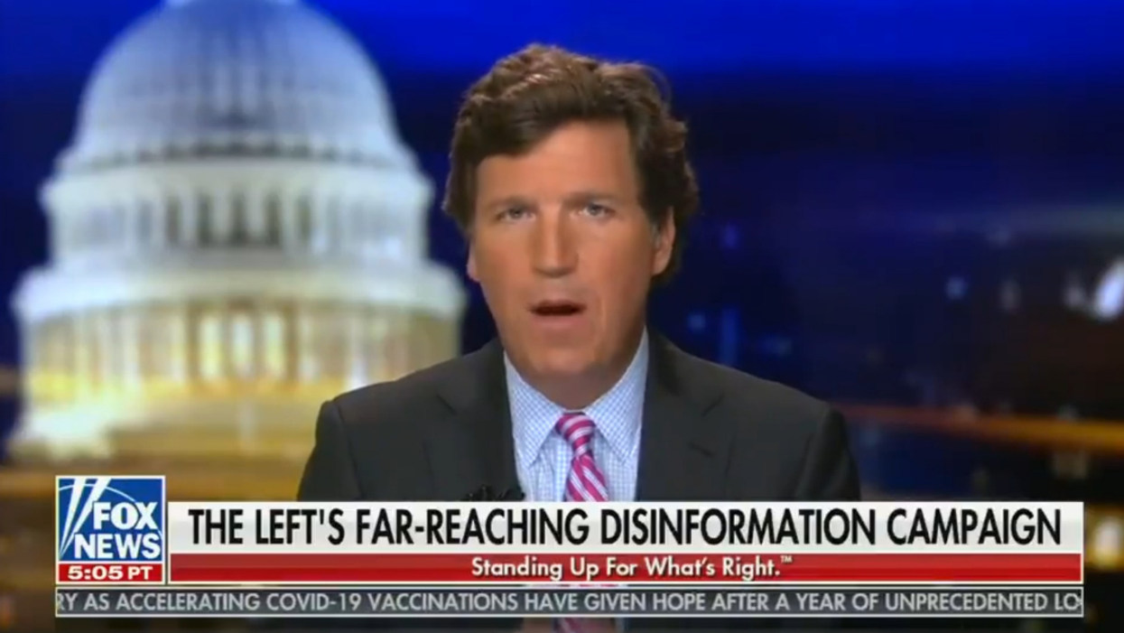 Tucker Carlson Claims The Left Completely Made Up QAnon Because There's No 'Website' For It