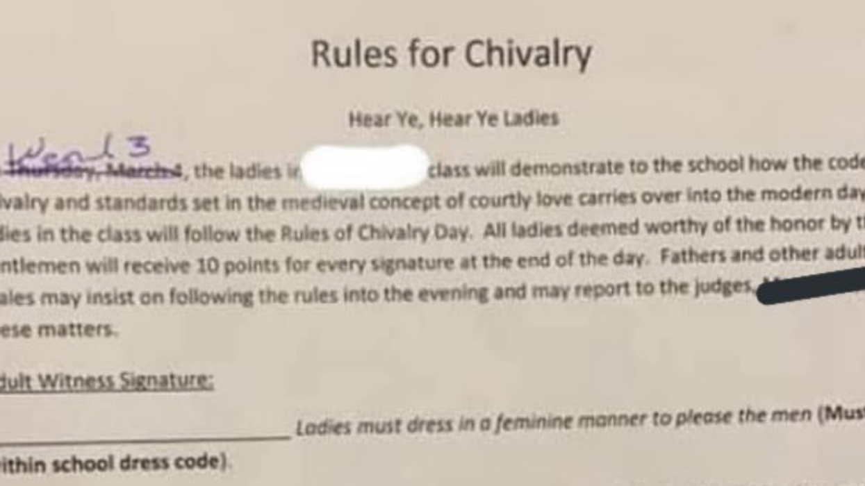 Texas School's 'Chivalry' Assignment Telling Girls To Obey Men And Dress To 'Please' Them Sparks Backlash