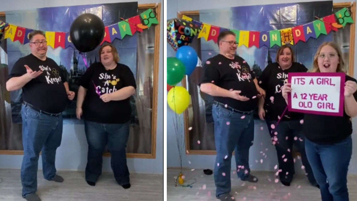 Adoptive Parents Show How A Gender Reveal Party Is Done—With Their New 12-Year-Old Daughter