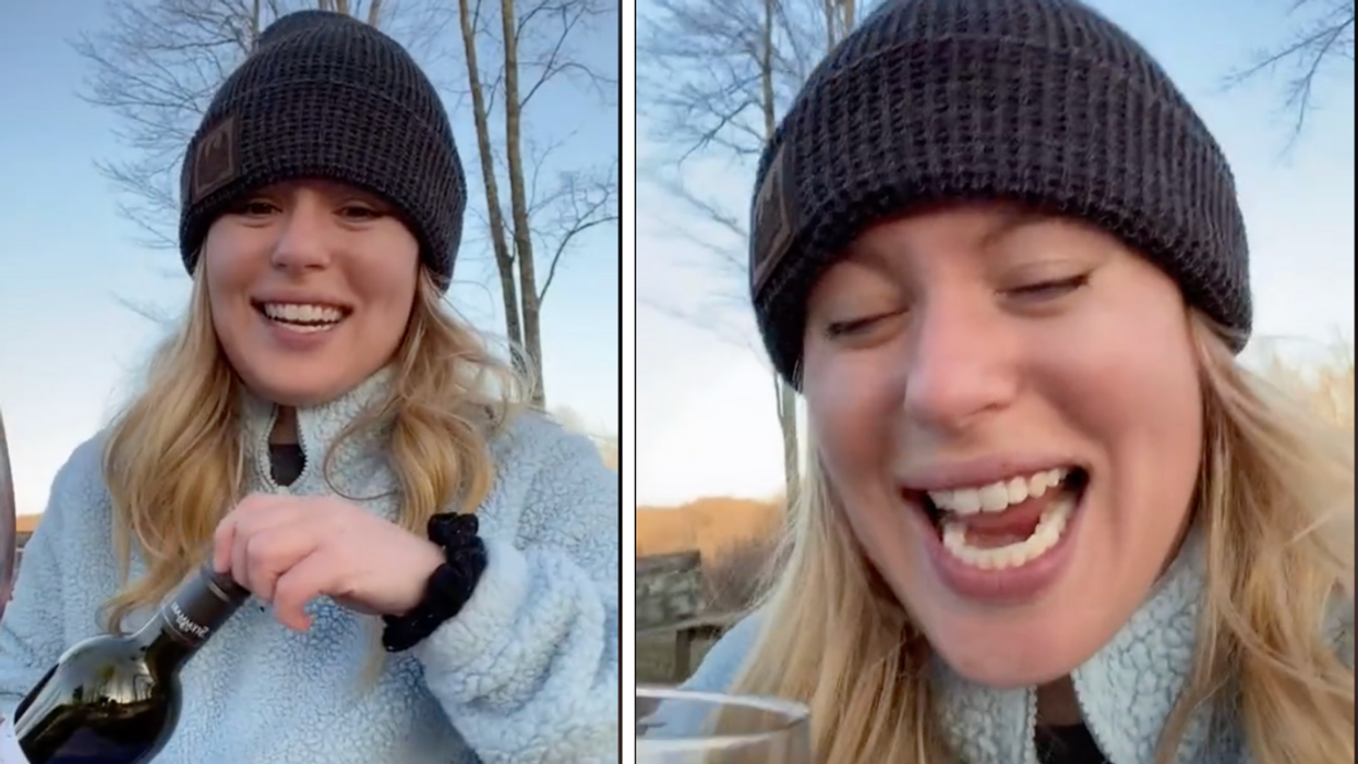 Honeymooner Mortified After Pic She Posted Accidentally Caught Racy Reflection In Her Wine Glass