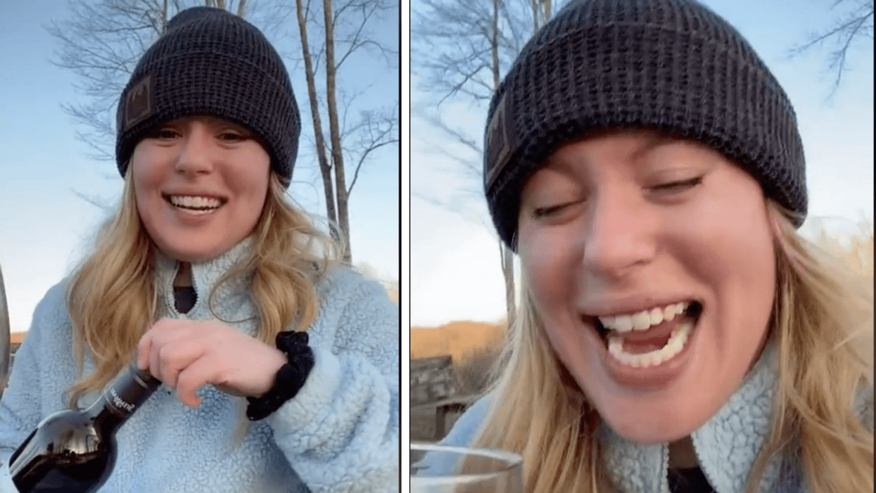Honeymooner Mortified After Pic She Posted Accidentally Caught Racy Reflection In Her Wine Glass