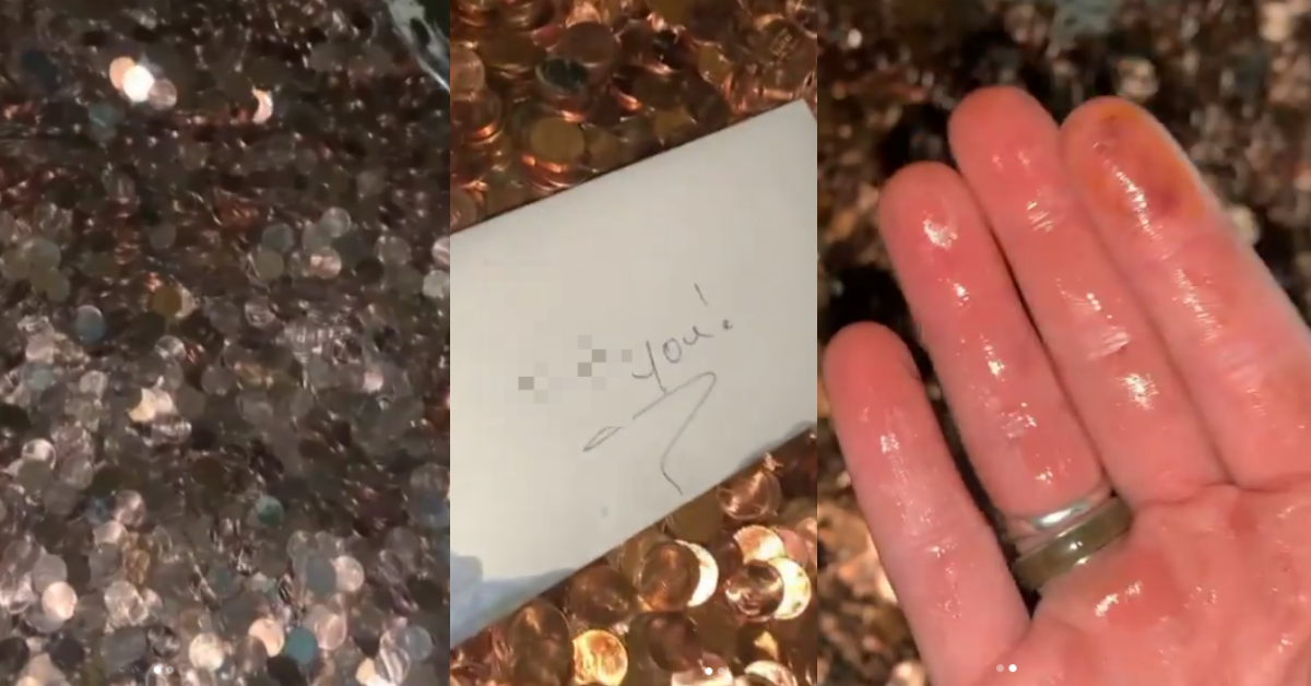 Georgia Man Receives Final Paycheck In The Form Of $915 In Oil-Covered Pennies With 'F**k You' Note