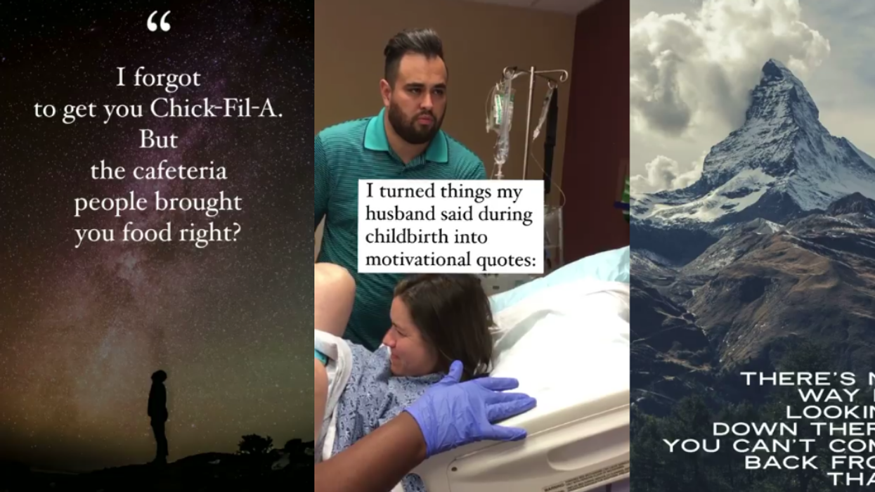 New Mom Roasts Husband By Turning Things He Said During Childbirth Into Inspirational Quotes