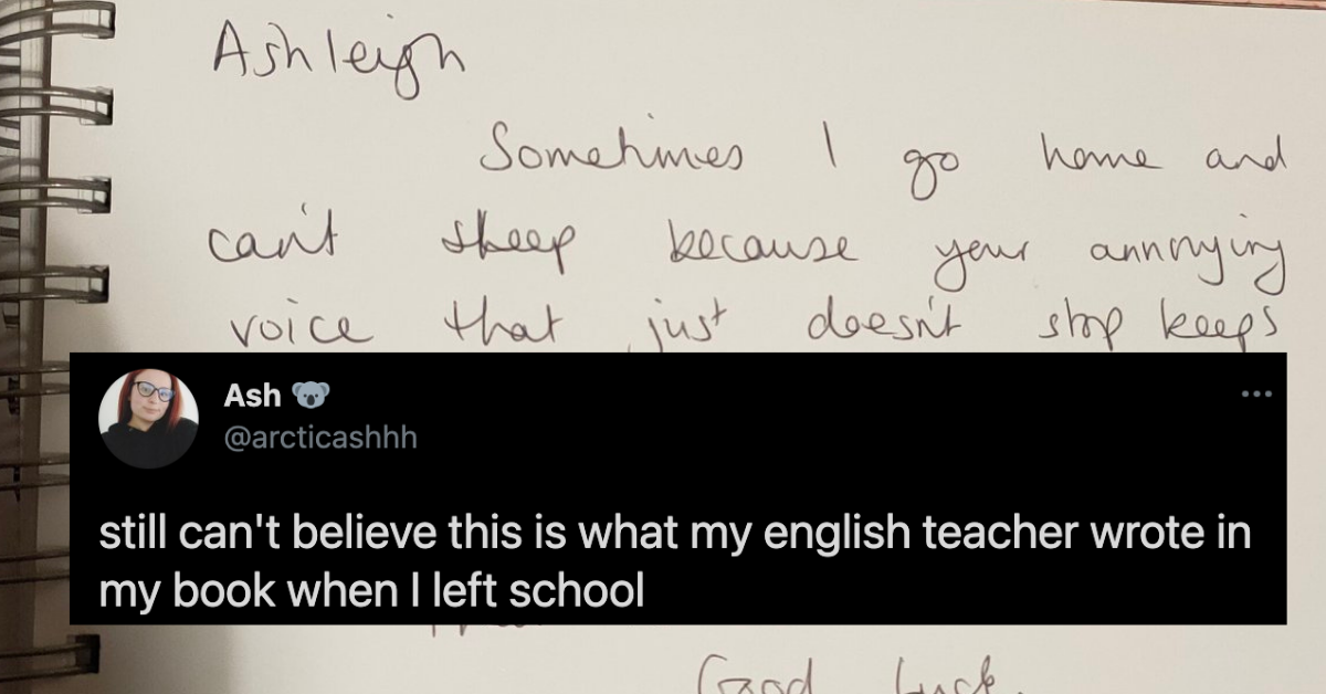 Teacher's Hilariously Brutal Farewell Note To Student With 'Annoying Voice' Has People Cracking Up